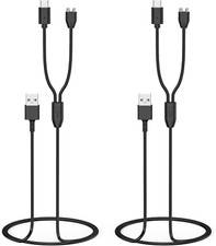 2-Pack Charger for Delupet/Yawpet/Jugbow Dog Training Collar and Remote, 2-In-1