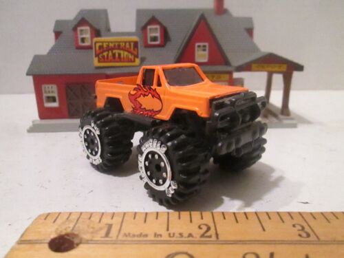 Toys Super Wheels Lifted 4 Wheel Drive Truck in Orange w/ Fire Ring Hard to Find - Imagen 7 de 14