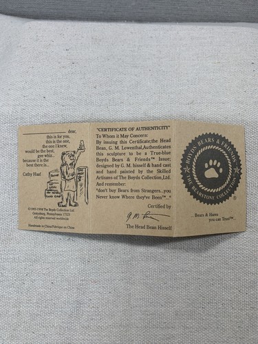 BOYDS BEARS AND FRIENDS----BAILEY---HEART'S DESIRE--#2272 Original Box - Picture 7 of 11
