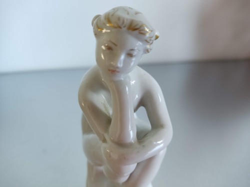 Vintage russische LFZ Porzellan Statue nacktes/nacktes Mädchen Lomonossow Figur - Bild 9 von 11