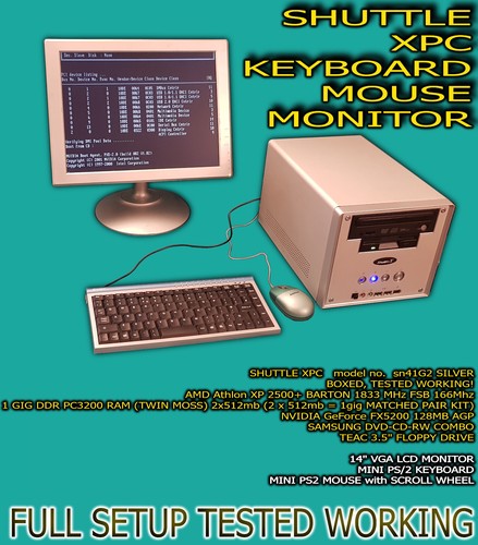SHUTTLE XPC sn41G2 SILVER XP2500 1G NVIDIA FX5200 DVD+Floppy+KB+Monitor+Mouse