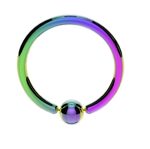 BCR Ball Closure Captive Ring Lip Nose Ear Tragus Septum Ring GOLD BLUE RAINBOW - Picture 29 of 58