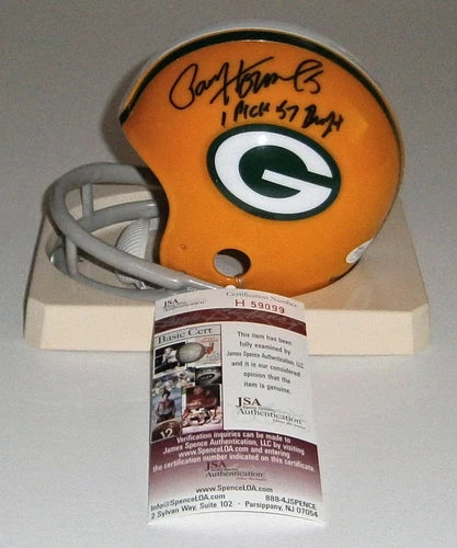PACKERS Paul Hornung signed mini helmet w/ #1 Pick 57 Draft JSA AUTO Autographed