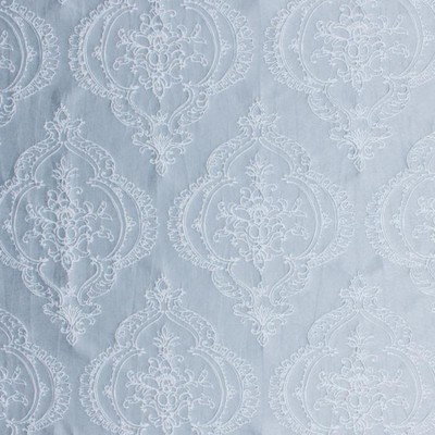 Embroidered Faux Silk Cotton Lycra Drapery Fabric Silver Gray Il10