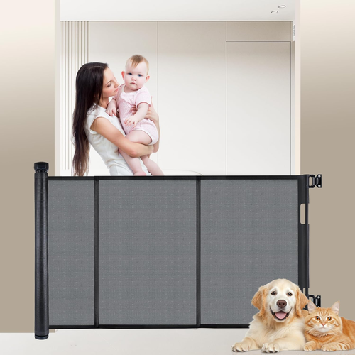 55" Retractable Baby Gates for Large Openings, Stairs, Hallways and Doorways, 34 - Picture 3 of 12