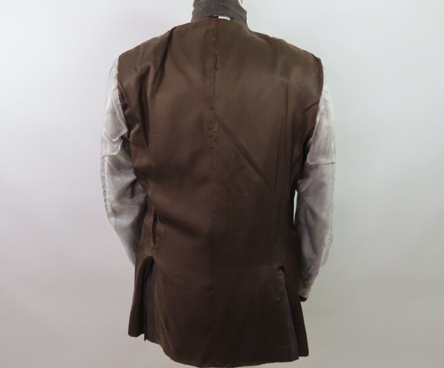 Canali Mens Silk Wool Brown Windowpane Italian Blazer Jacket Sport Coat 40 R EUC - Picture 7 of 13