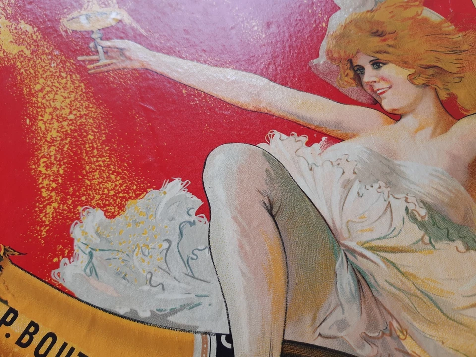 Ancien carton publicitaire Champagne BOUTET par TAMAGNO maison close & érotisme - Photo 4/4