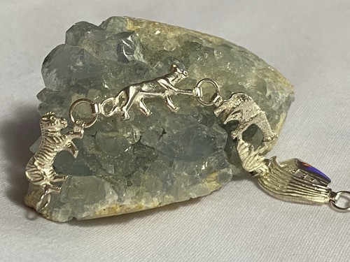 "Pulsera figurativa detallada de plata de ley 925 con ARCA DE NOÉ Y ANIMALES 7""" - Imagen 7 de 17