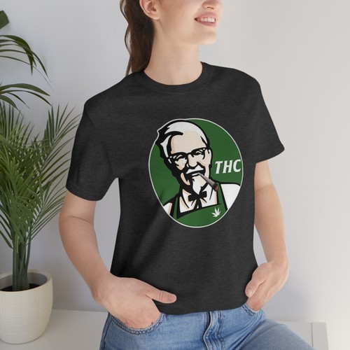 KFC THC Kentucky Friend Chicken Colonel Sanders Pun Smoking Mary Jane T-Shirt - Picture 40 of 66