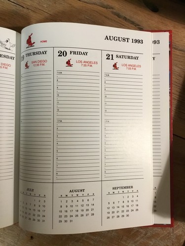 St Louis Cardinals 1993 Day Planner and Calendar Near Mint No Marks - Picture 6 of 11