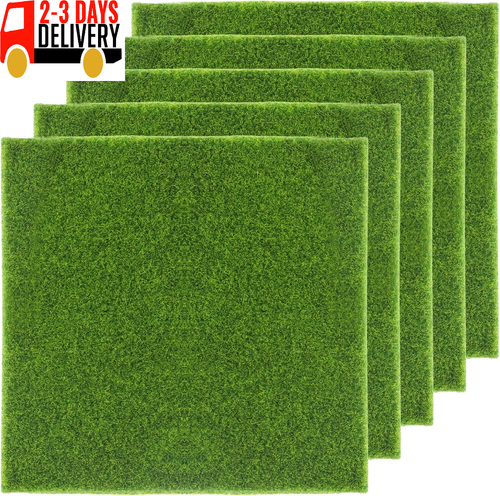 Fake Grass Decor for Crafts, 6 X 6 Inches Artificial Grass for Dollhouse Miniatu
