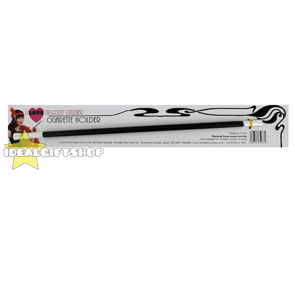 ILOVEFANCYDRESS CIGARETTE HOLDER BLACK LONG 30cm 1920S GREAT GATSBY FANCY DRESS ACCESSORY