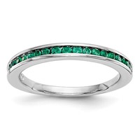 14K WeißGold Kanalset Edelstein Hochzeitsring Klassischer JubiläUmsring 1/3 Ct