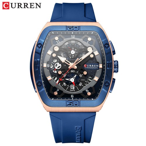 CURREN Herren Quarzuhr Marke Herren Business Rechteck Armbanduhr Sportuhren - Bild 20 von 25