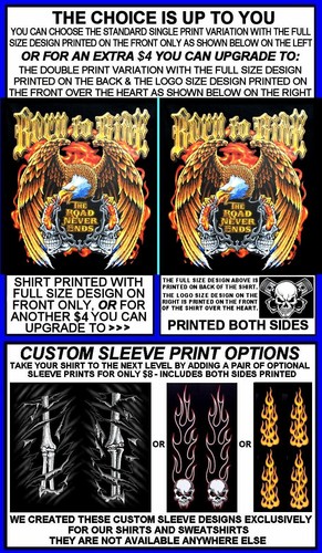 THE ROAD NEVER ENDS MOTORRADFAHRER BIKER ADLER FLAMES SCHÄDEL T-SHIRT WS151 - Bild 2 von 12