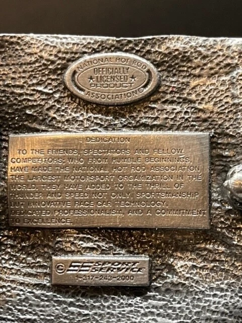 VRHTF NHRA "HEBILLA DE CINTURÓN DE COLECCIÓN RARA ASOCIACIÓN NACIONAL HOT ROD" EXCELENTE ESTADO Foto 3 de 3