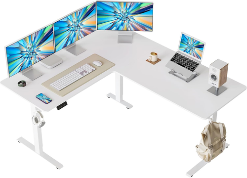 Cubiker L Shaped Standing Desk, 63" Corner Standing Desk, Sit Stand L Shape Adju
