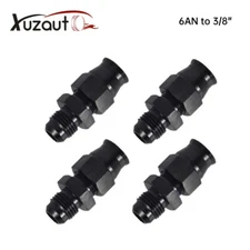 4Pcs 6AN To 3/8" Tube Hardline Fuel Line Adapter Fitting Tubing compression