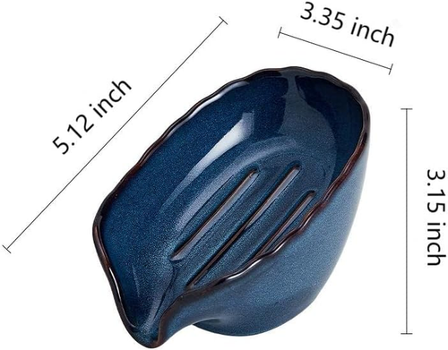 Self Draining Soap Dish, Premium Ceramic Bar Soap Holder, Easy to Clean Keeps So - 第 2/6 張圖片