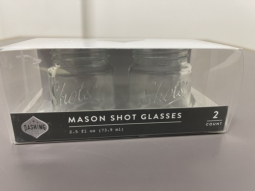 Mini Einmachglas Schnapsgläser 2,5 flüssige Unzen 2er Set von Dashing Fine Geschenke Neu - Bild 3 von 5