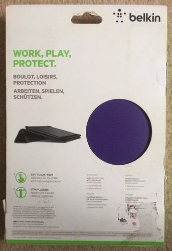 Belkin Smooth Tri-Fold Cover With Stand for Samsung Galaxy Tab 3 10.1 Purple NEW - Picture 2 of 5
