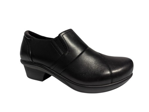 ABEO 24/7 Carin Womens S-7.5 Black Leather Comfort Occupational Shoes Slip On