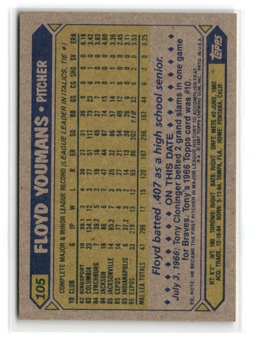 1987 Topps Baseball (#1-288) - Pick a Card - Complete Your Set - 40% off 4+ - Picture 181 of 497