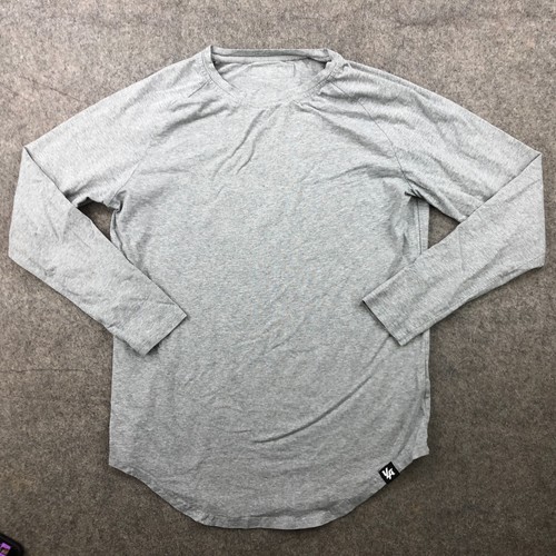 YoungLA Shirt Mens Medium Gray Long Sleeve Spell Out YLA Gym Workout