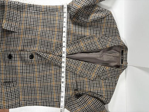 Daks Wool Jacket Mens Medium Brown Houndstooth Single Breasted Double Vented - Picture 13 of 14
