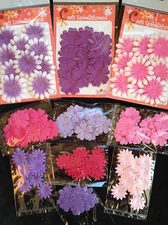 178 Flowers Lot assortment flower Petals Handmade Mulberry Paper pink purple 13
