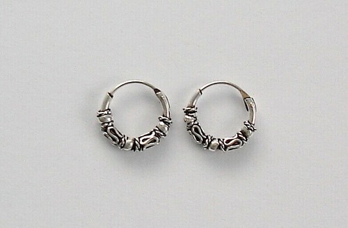1 Paar Keltische Creolen 10 12 14 16 mm Sterling Silber 925 Bali Creole Ohrring - Bild 3 von 18