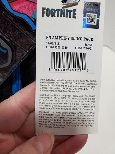 Neu mit Etikett Fortnite Amplify 14 Zoll Sling Pack (schwarz) Rucksack Zubehör - Bild 2 von 7