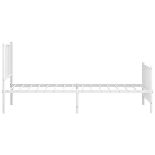 vidaXL Giroletto con Testiera e Pediera Metallo Bianco 90x190 cm - Foto 6 di 9