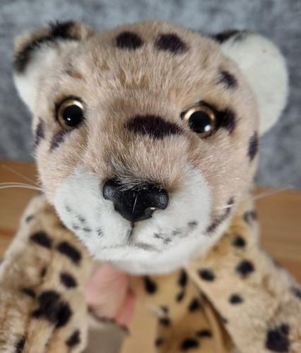 Realistic Spotted Baby Cheetah Leopard Cub Plush Toy Korimco Leosco Collection - Picture 8 of 10