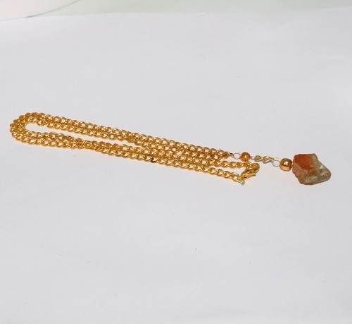 Collar de piedra solar cruda enchapado en oro de 17 pulgadas Oregon Sunstone collar - Imagen 3 de 3