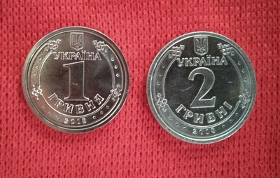 Ukraine 2 Pcs х 2 Hryvnia 2018 /& 2019 /"Yaroslav the Wise/"