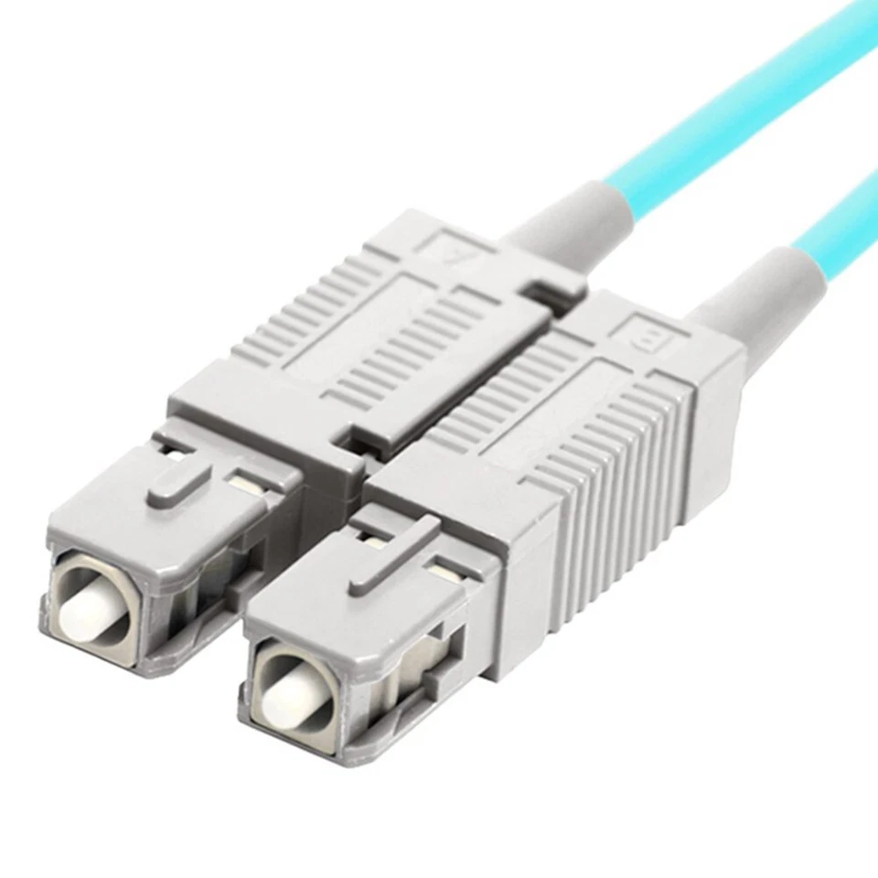 50M SC to ST UL OM4 Duplex 50/125 Multi Mode Fiber Optic Optical Cable 3mm Aqua - Image 3 of 3