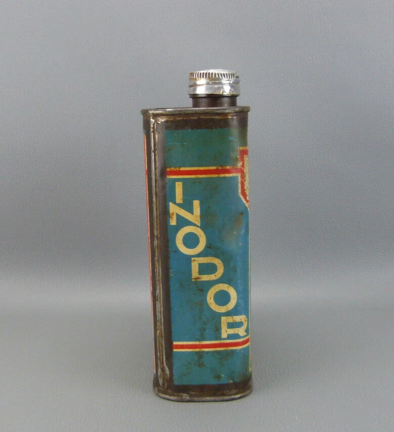 Ancien petit bidon d'insecticide FLY-TOX en tôle peinte, Déco Atelier, Loft. - Photo 2/4