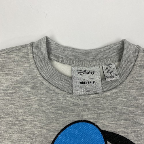 Disney Donald Duck Sweatshirt Boys 11/12 NEW Forever 21 Embroidered Sewn Gray - Picture 6 of 7