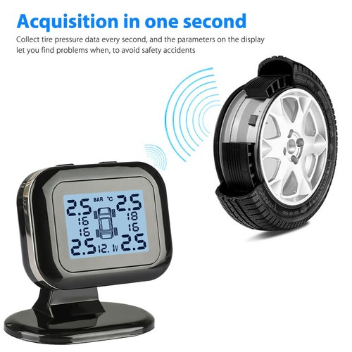 Système surveillance pression pneus LCD TPMS USB sans fil + 4 capteurs externes - Picture 2 of 7