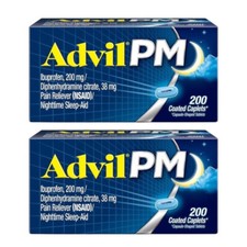 Advil PM Pain Reliever and Nighttime Sleep Aid 400 Caplets, EXP 2027