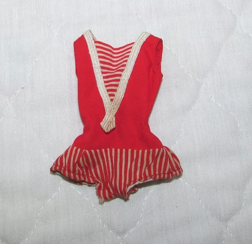 Vintage Skipper Doll Red White Swimsuit Bathing Suit 1964 1960s 950 Barbie