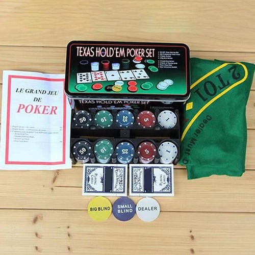 Poker Chips 200 Chips For Texas Holdem Poker Chip Set Texas Blackjack Game - Foto 5 di 12