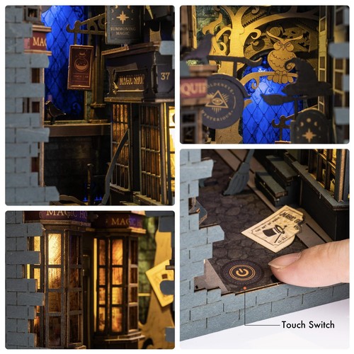 🇬🇧GENUINE ROLIFE MAGIC HOUSE BOOK END/NOOK WOODEN MINIATURE HOUSE NIGHT LIGHT - Picture 7 of 11