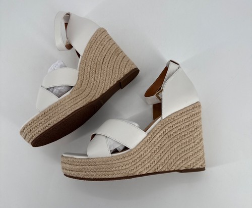 Lisa Vicky Espadrille Wedge Sandals Gemi White Sheep Nappa Leather Size 9 - Picture 9 of 10