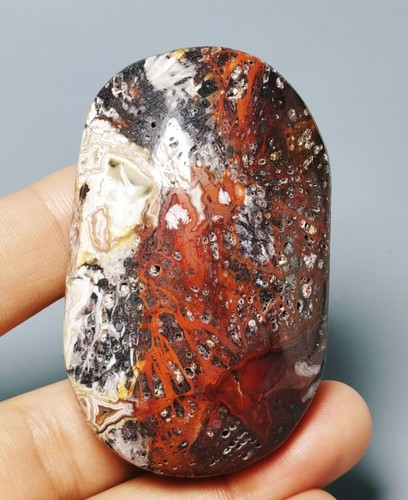Natural Beautiful Mexican Crazy Lace Agate Geode Crystal Healing Sphere Palm - Picture 4 of 10