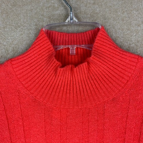 Suéter J Crew Talla Pequeña Lana Merino Alpaca Mujer Rojo Acanalado Tejido Pullover - Imagen 3 de 10