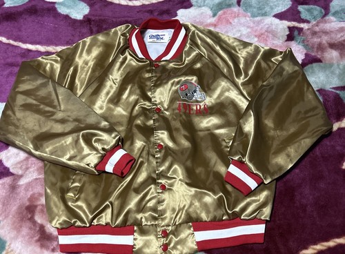 Vintage 90s NFL Chalk Line San Francisco 49ers Satin Football Jacket XL Rare🔥 - Picture 4 of 13