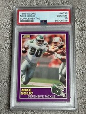 PSA 10 GEM MINT 1989 SCORE SUPPLEMENTAL FOOTBALL CARD MIKE GOLIC EAGLES