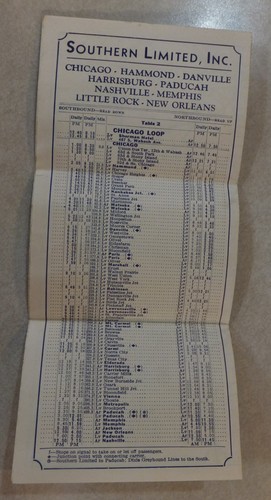 SOUTHERN LIMITED 1933 BUS TIME TABLES STATIONS & MAP CHICAGO & THE SOUTH - Bild 3 von 7
